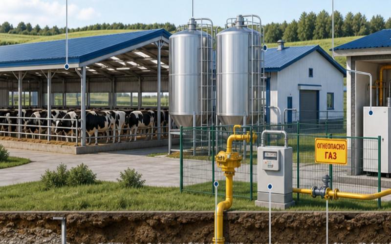 В Удмуртии газифицировали молочно-товарную ферму АО «Ошмес» на 2 тыс. голов в селе Сосновка