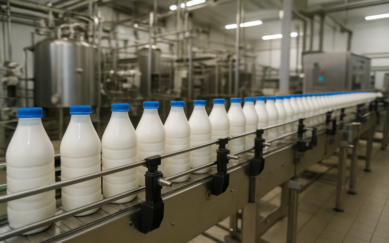 Новую линию упаковки в цехе цельномолочной продукции ввели на Любинском молкомбинате в Омской области