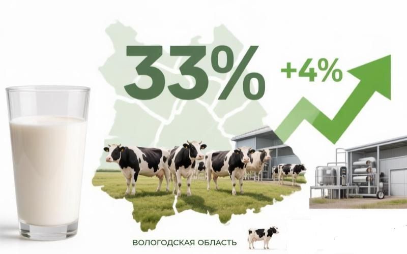 Региональный обзор: Вологодская область производит в 3 раза больше молока, чем потребляет 